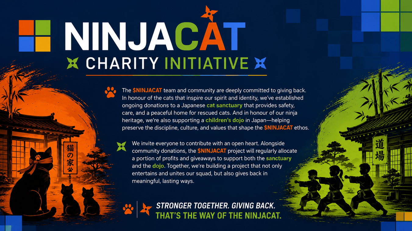 The charity panel from the original realninjacat.com site