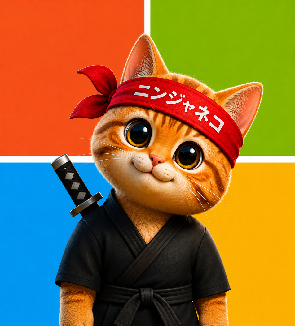 NINJACAT portrait on the four brand colours