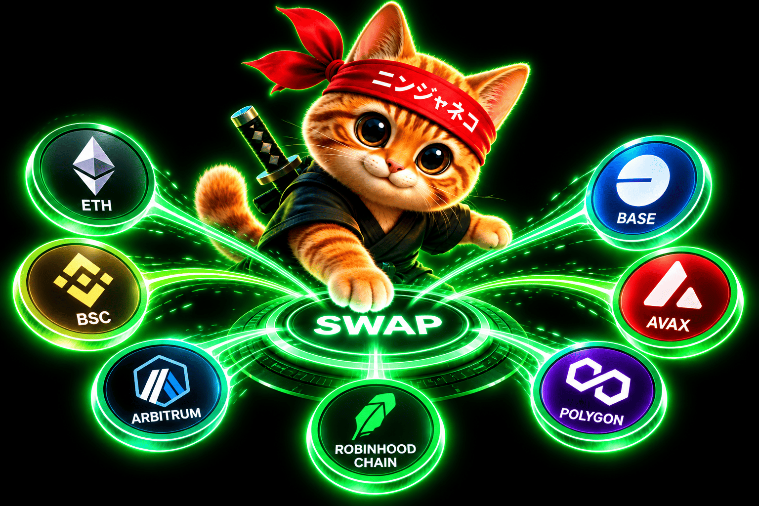 Ninjaswap official splash artwork and cross-chain bridge banner
