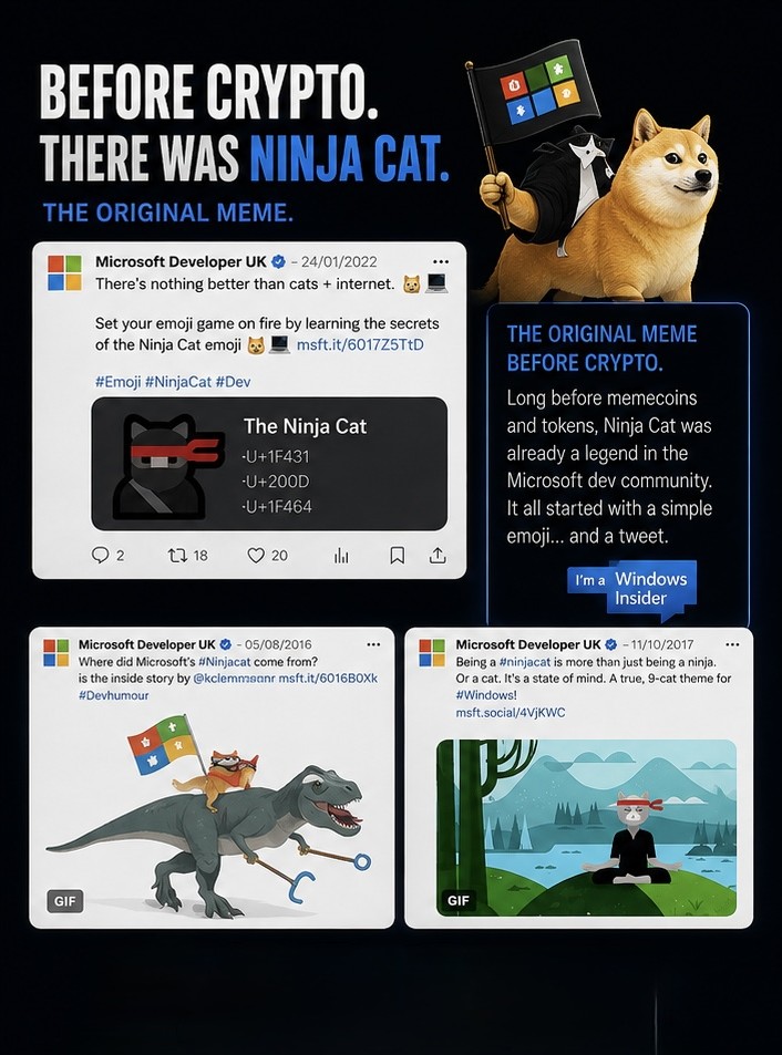 Before Crypto There Was Ninja Cat - Microsoft Developer tweets and the Ninja Cat Unicode emoji